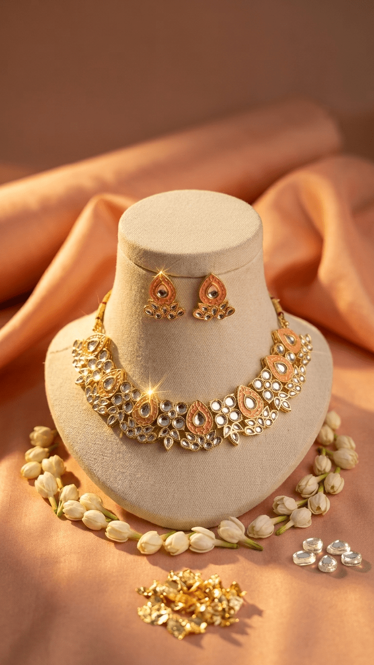 Priya Peach Set | Ready-to-ship - Touch Of Elegance