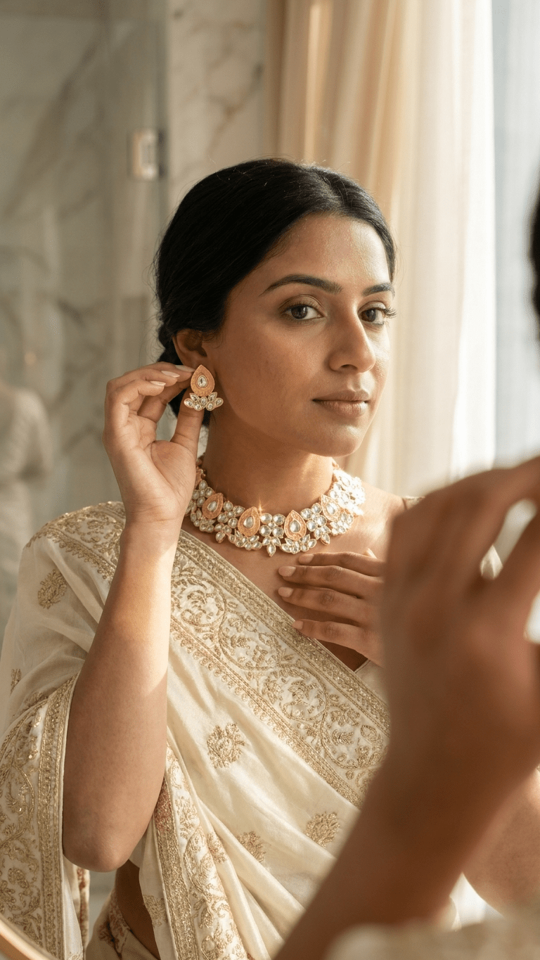 Priya Peach Set | Ready-to-ship - Touch Of Elegance