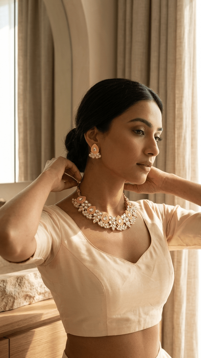 Priya Peach Set | Ready-to-ship - Touch Of Elegance