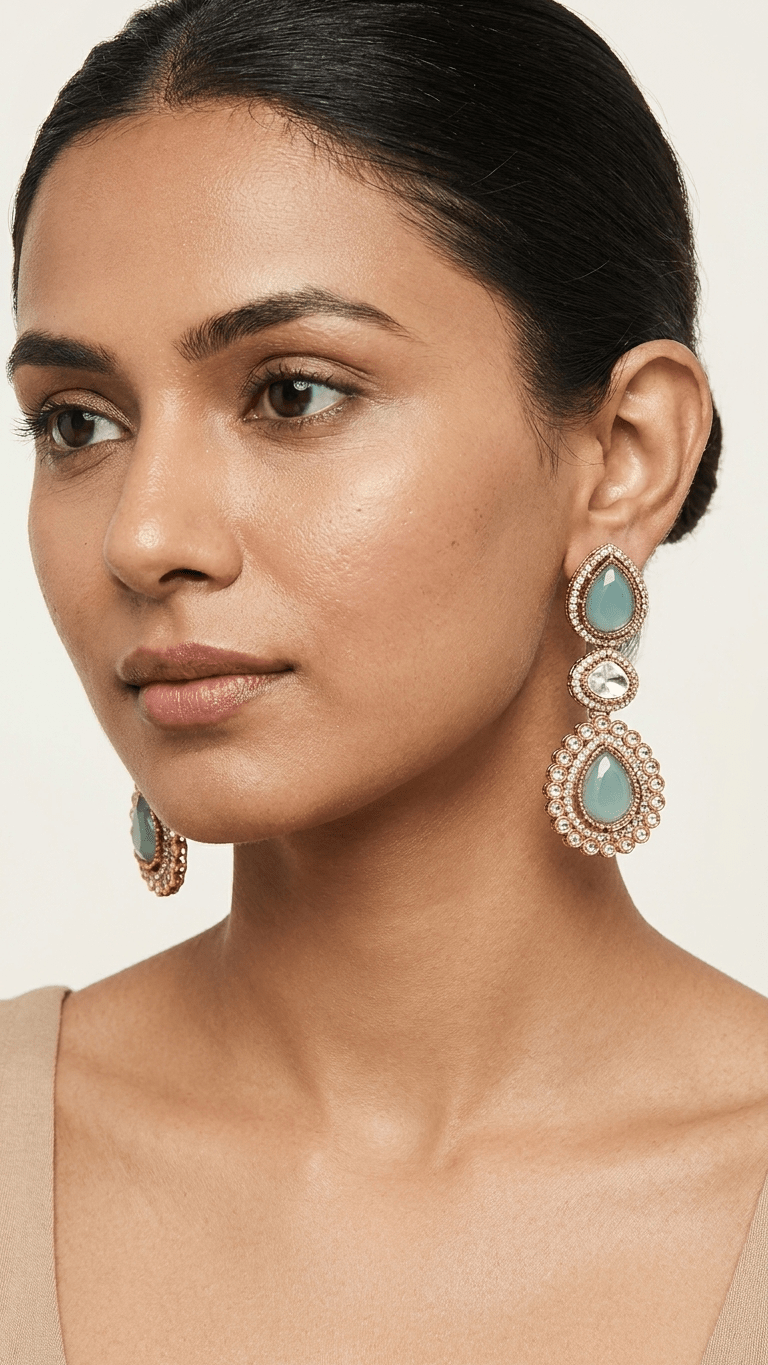 Rania Earrings • Blue | Ready-to-ship - Touch Of Elegance