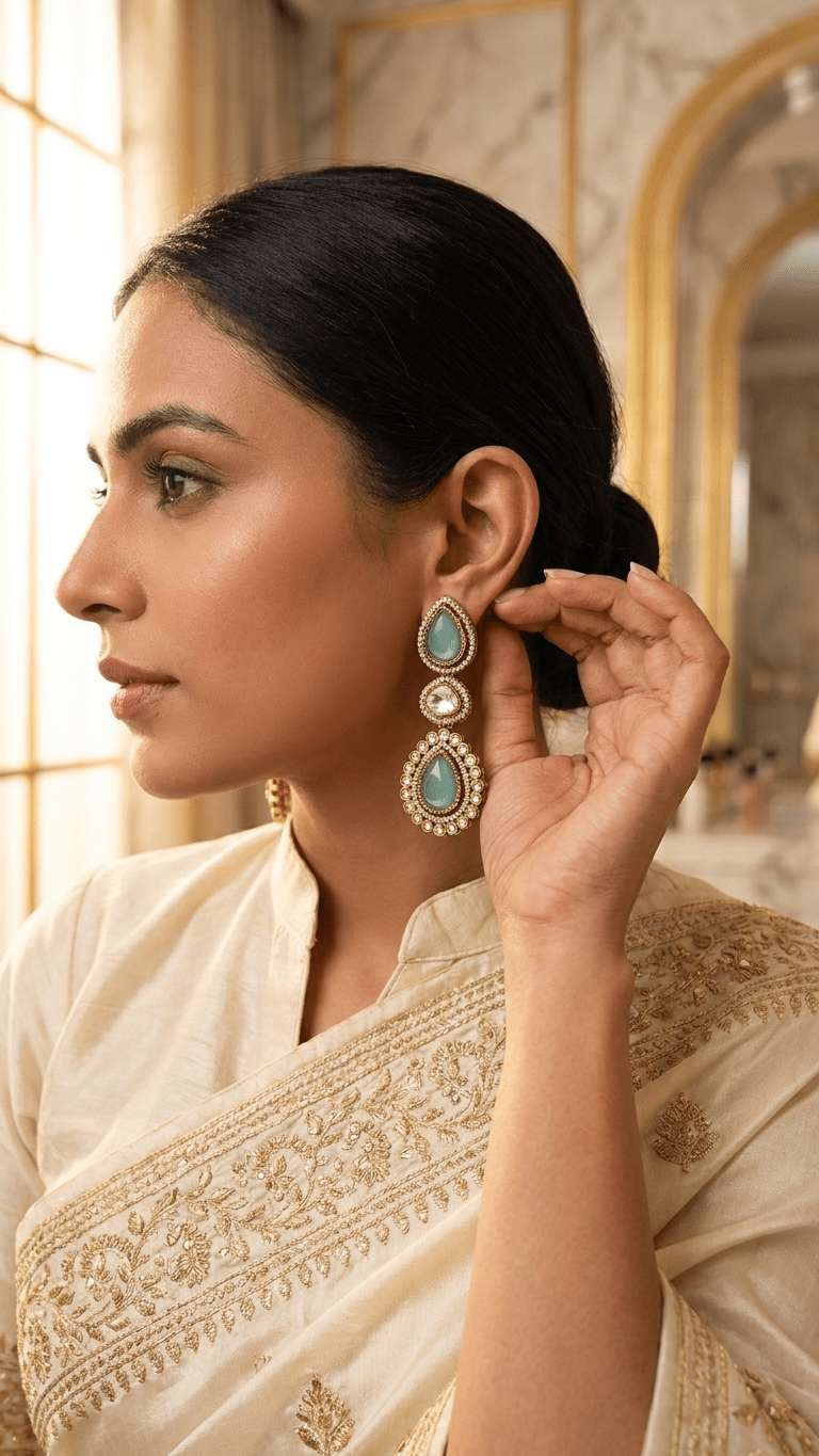 Rania Earrings • Blue | Ready-to-ship - Touch Of Elegance
