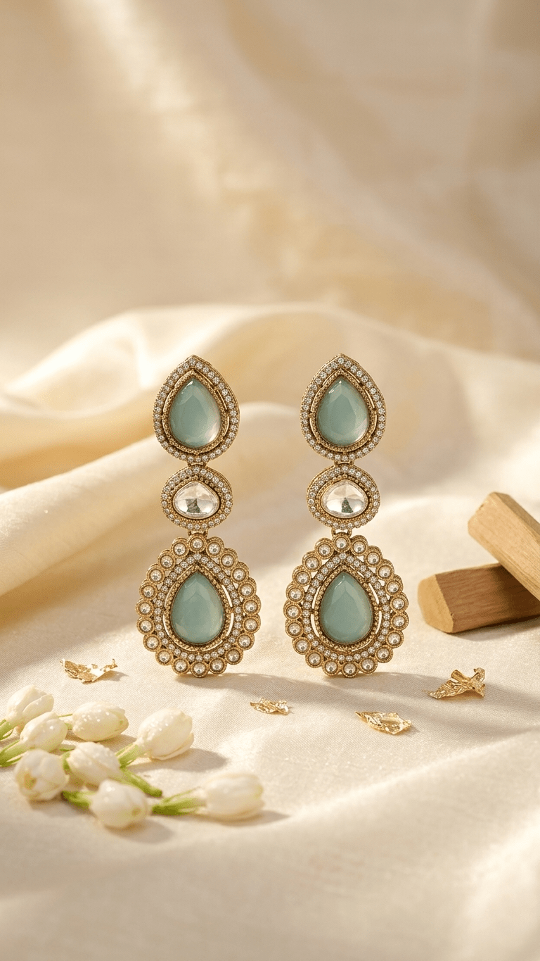 Rania Earrings • Blue | Ready-to-ship - Touch Of Elegance