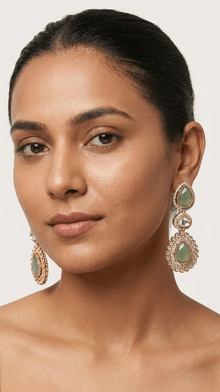 Rania Earrings • Green | Ready-to-ship - Touch Of Elegance