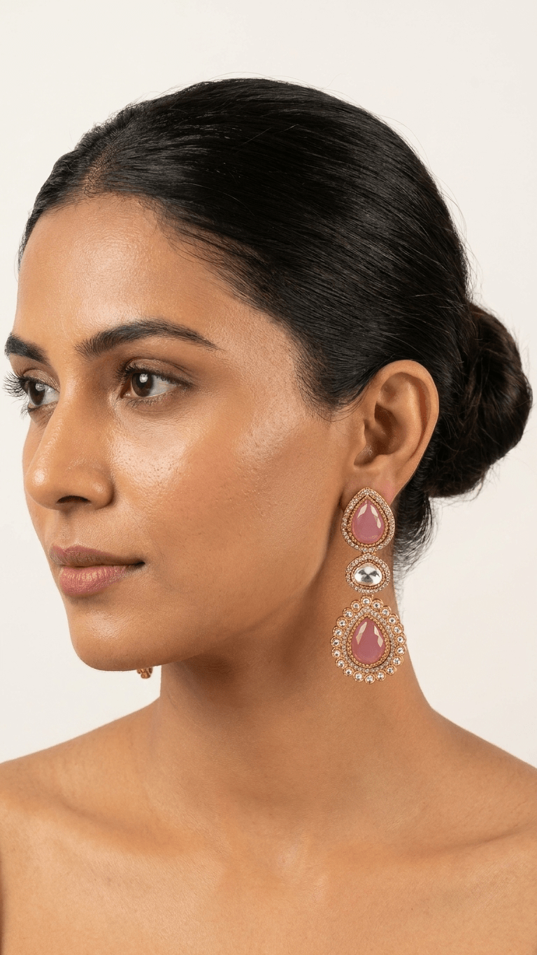 Rania Earrings • Pink | Ready-to-ship - Touch Of Elegance
