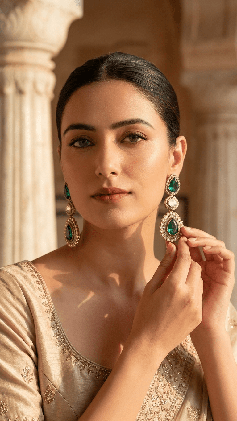 Rania Earrings • Teal | Ready-to-ship - Touch Of Elegance