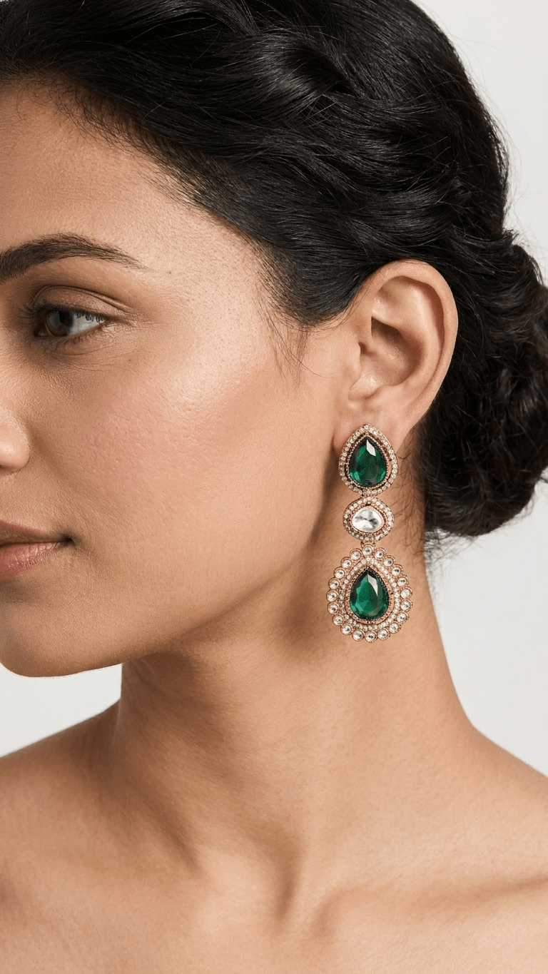 Rania Earrings • Teal | Ready-to-ship - Touch Of Elegance