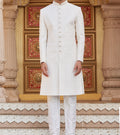 Regal 2 - Piece White & Pink Sherwani Set - Made - on - order - Touch Of Elegance