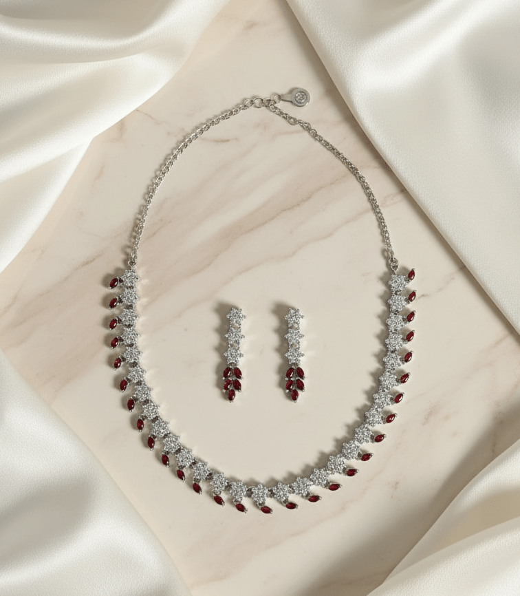 Ruby American Diamond Set | Ready - to - ship - Touch Of Elegance