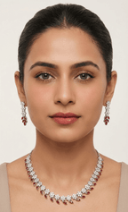 Ruby American Diamond Set | Ready-to-ship - Touch Of Elegance