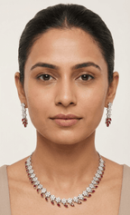 Ruby American Diamond Set | Ready - to - ship - Touch Of Elegance