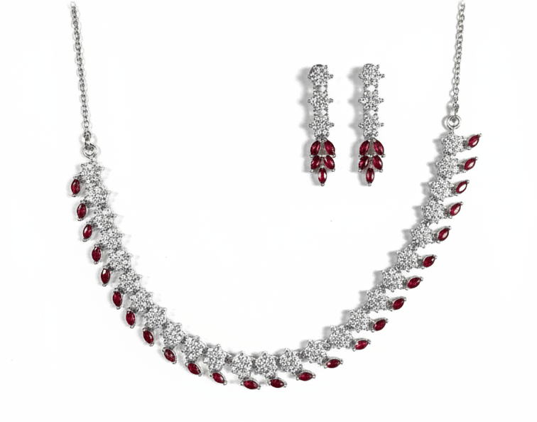 Ruby American Diamond Set | Ready - to - ship - Touch Of Elegance