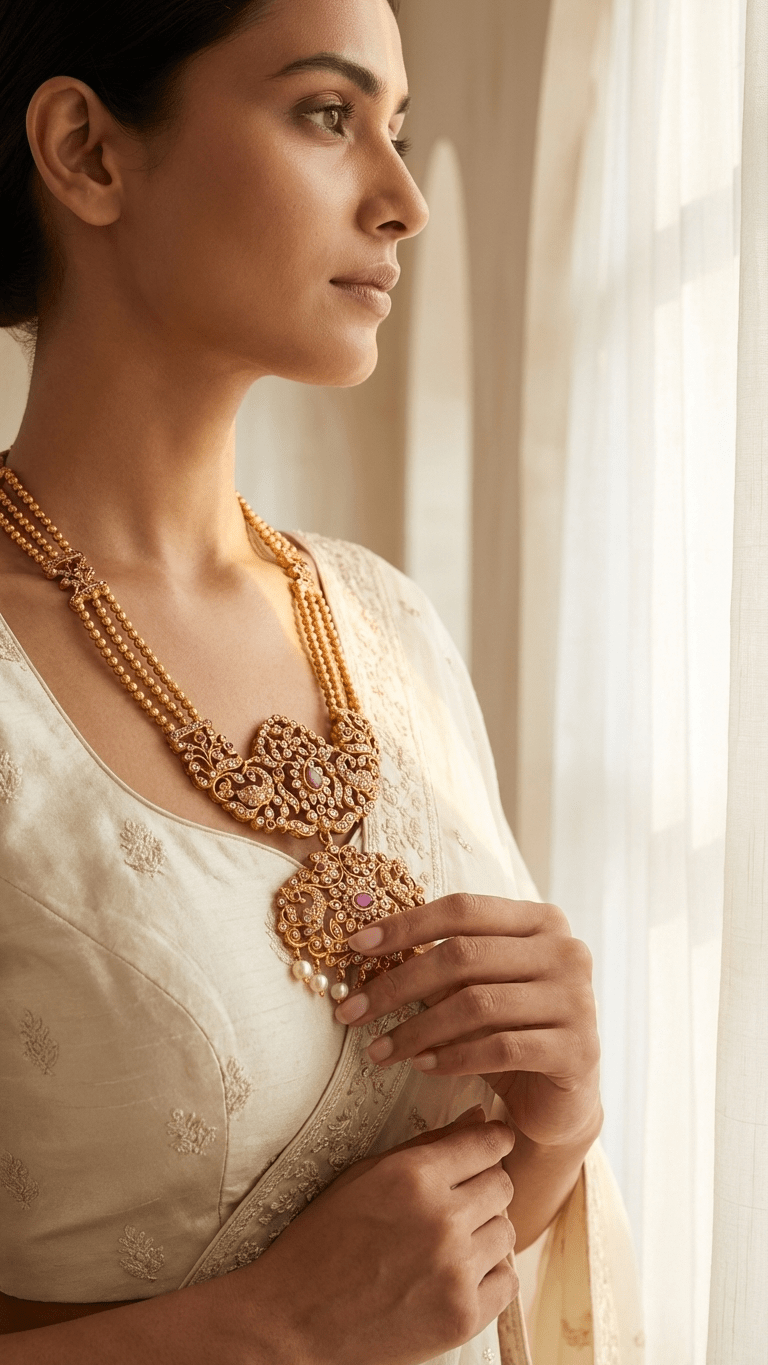 Ruby Rani Haar Set | Ready - to - ship - Touch Of Elegance