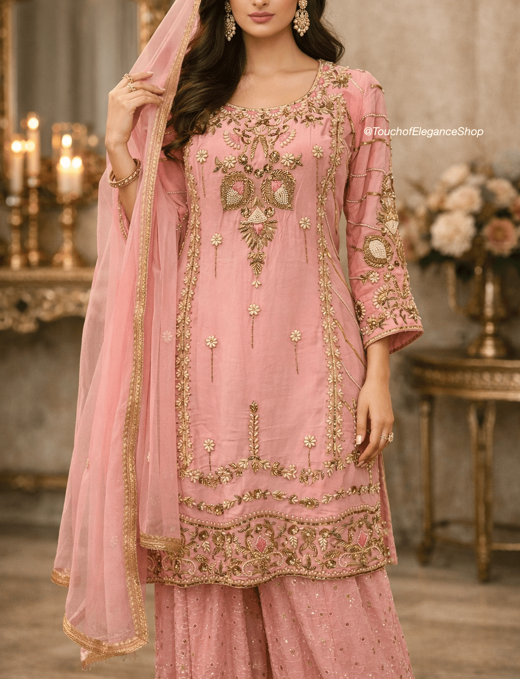 Simran Flower Suit | Made - on - order - Touch Of Elegance