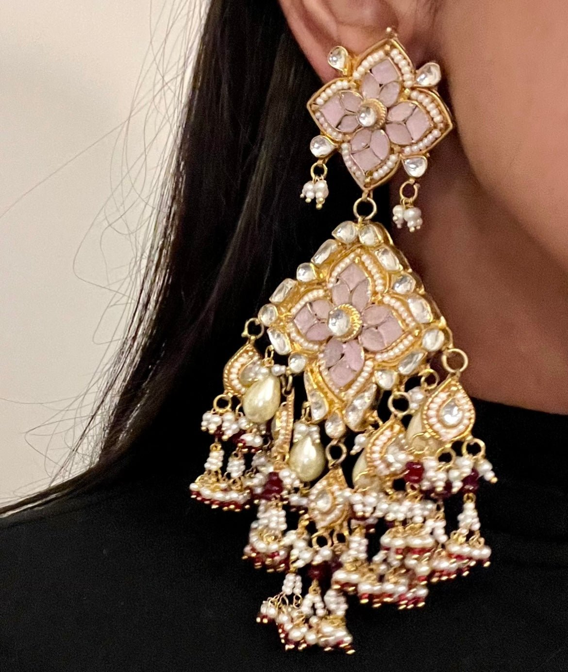 Statement Earrings & Tikka Set - Touch Of Elegance