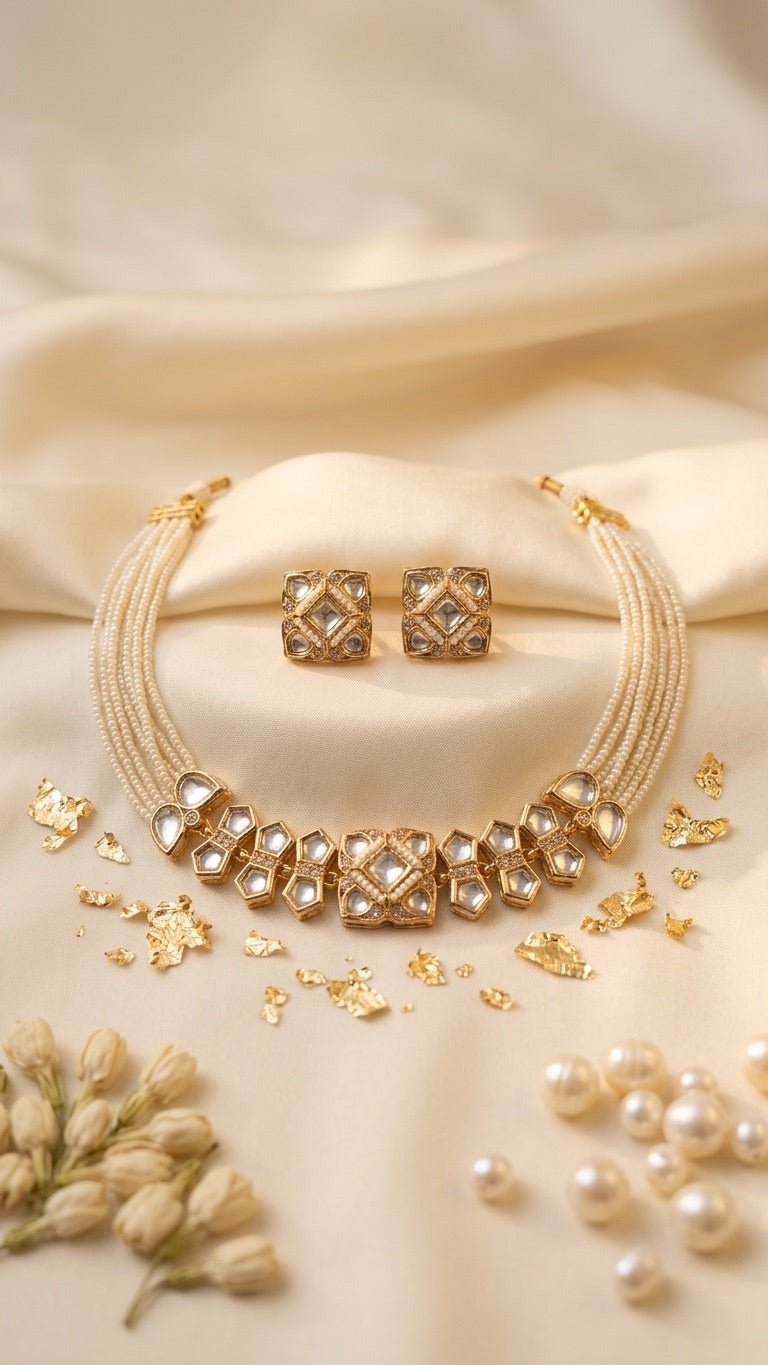 Tania Kundan Set | Ready-to-ship - Touch Of Elegance