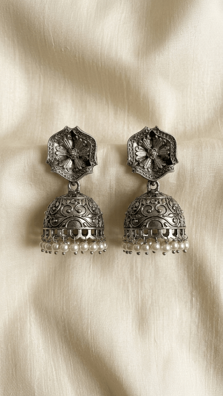 Tia Oxidized Jhumki’s | Ready - to - ship - Touch Of Elegance