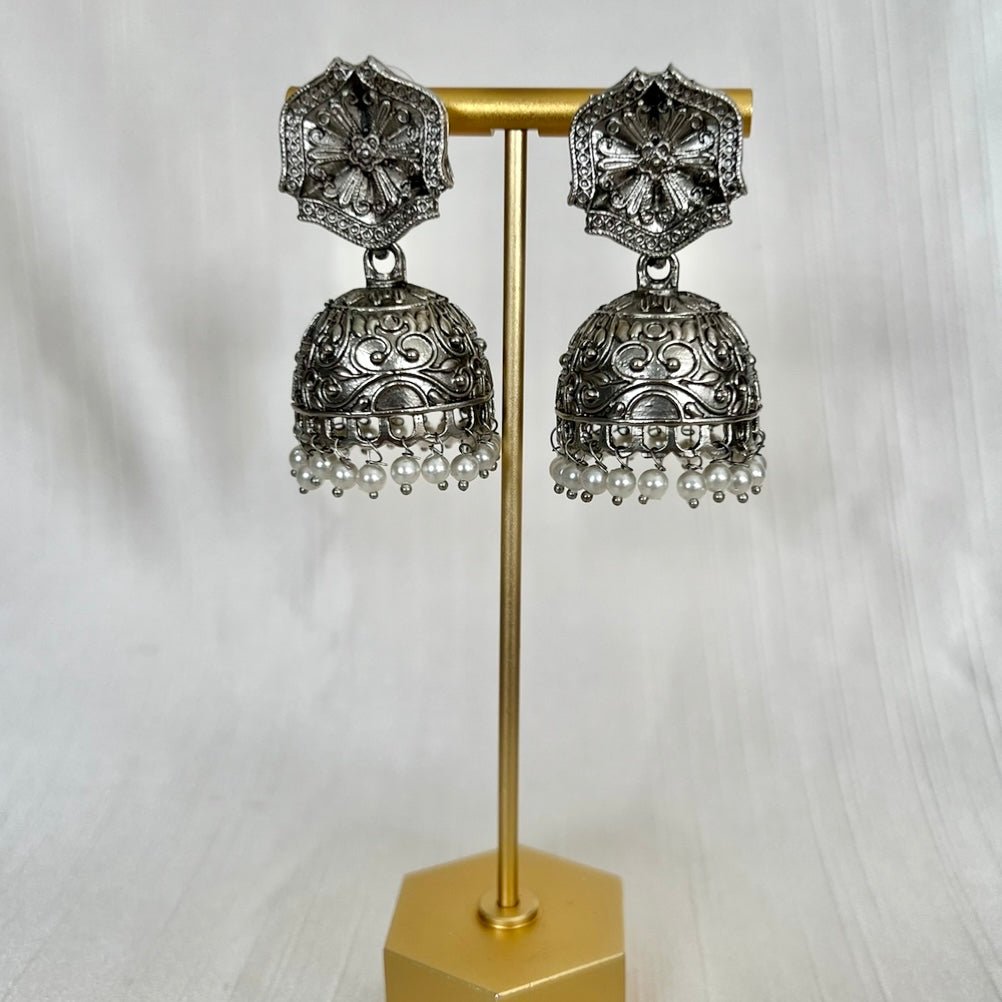 Tia Oxidized Jhumki’s | Ready - to - ship - Touch Of Elegance