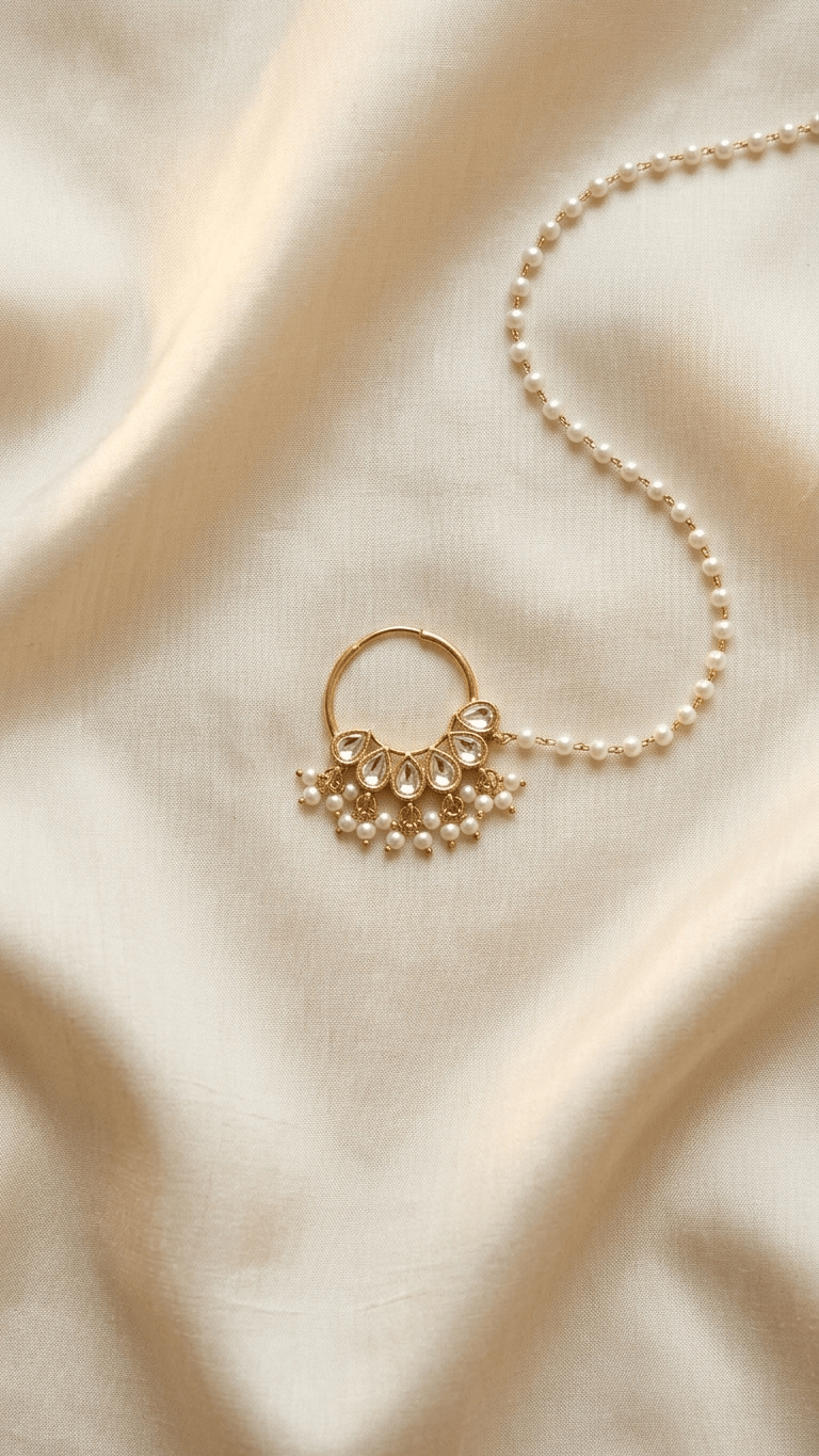 Veena Nose Ring | Ready - to - ship - Touch Of Elegance