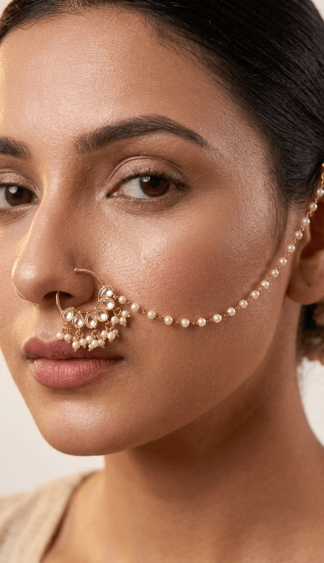 Veena Nose Ring | Ready - to - ship - Touch Of Elegance