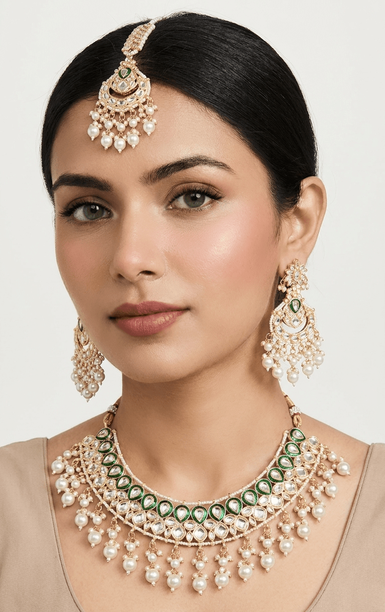 White Pearl Lotus Set | Ready-to-ship - Touch Of Elegance