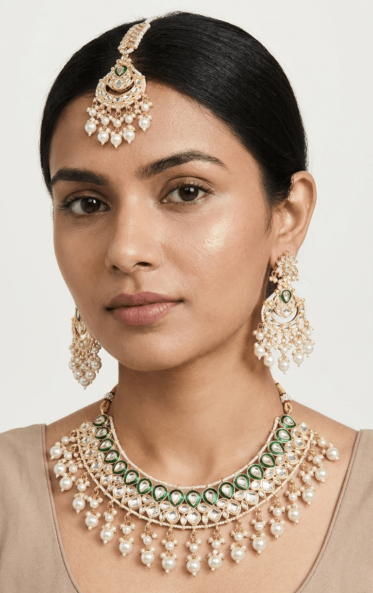 White Pearl Lotus Set | Ready-to-ship - Touch Of Elegance
