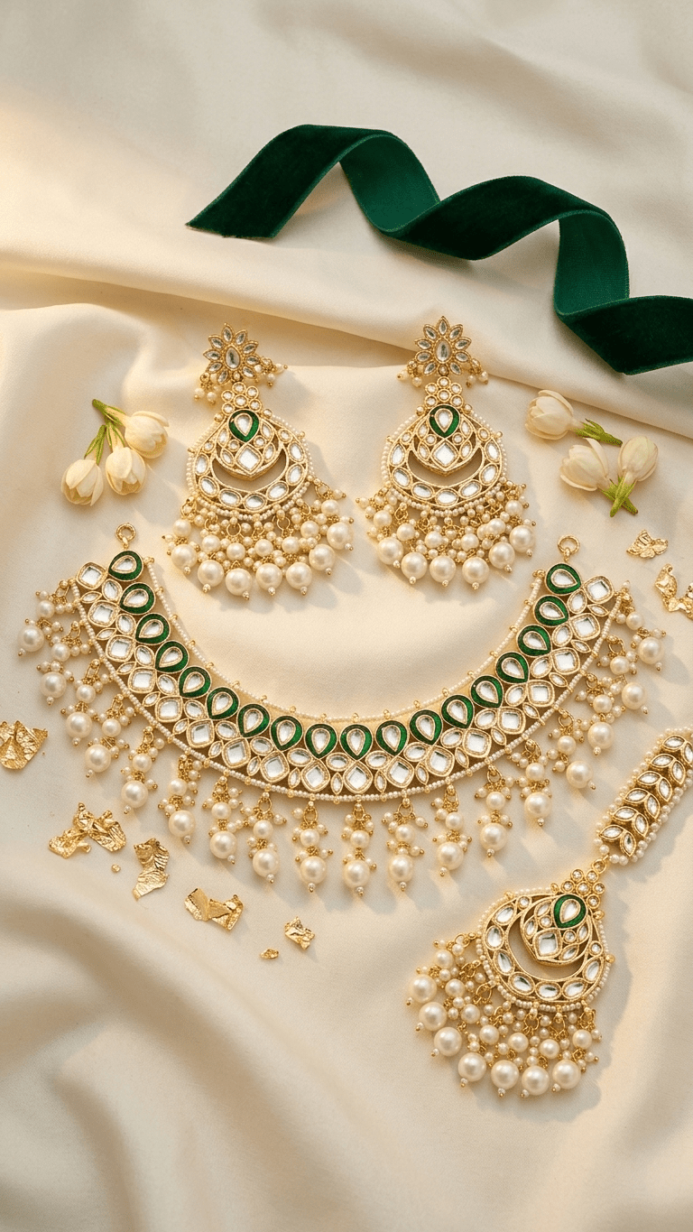 White Pearl Lotus Set | Ready-to-ship - Touch Of Elegance