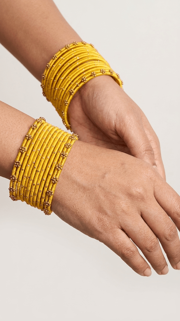 Yellow Bangle Set | Ready - to - ship - Touch Of Elegance