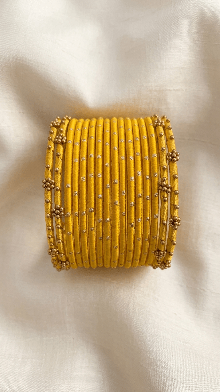 Yellow Bangle Set | Ready - to - ship - Touch Of Elegance
