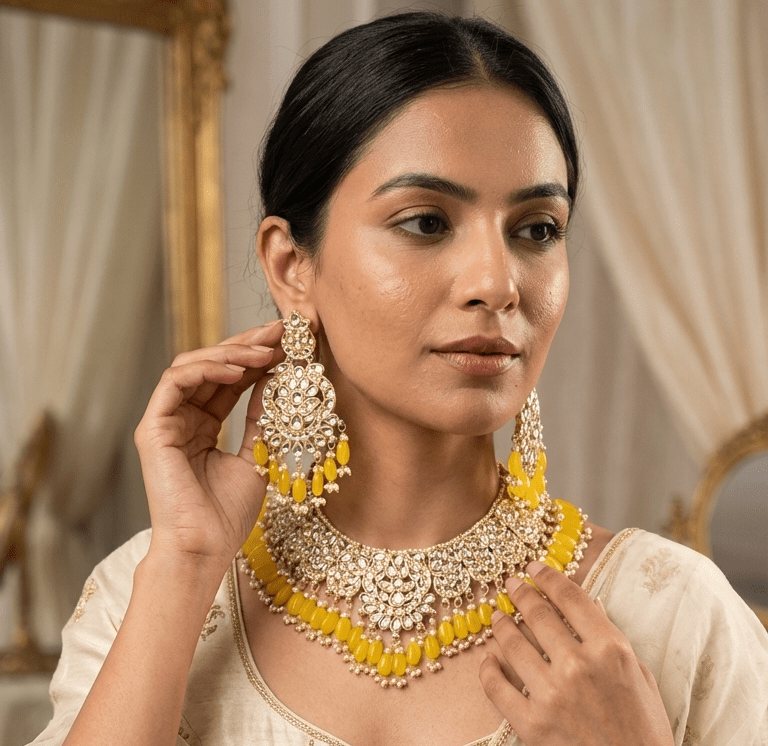 Yellow Pearl Set | Ready - to - ship - Touch Of Elegance