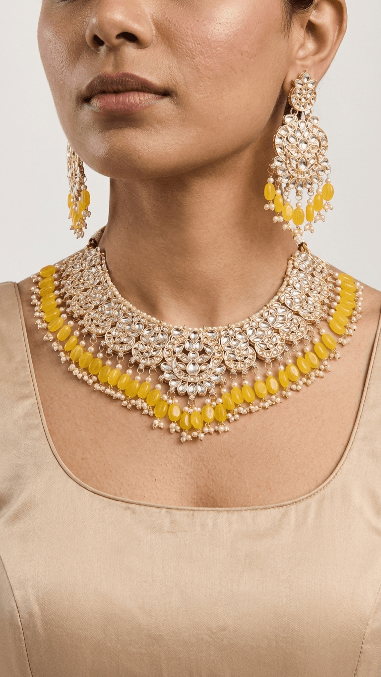Yellow Pearl Set | Ready - to - ship - Touch Of Elegance