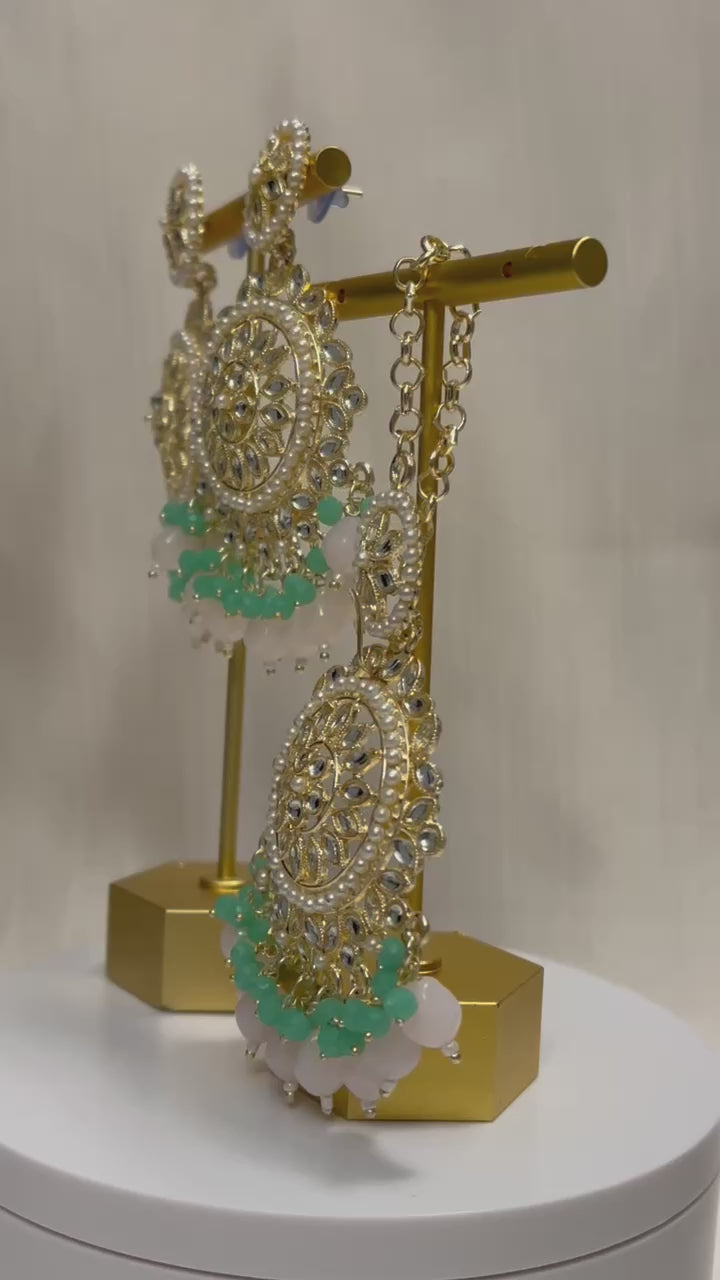 Green & Light Pink Tikka Set | Ready-to-ship