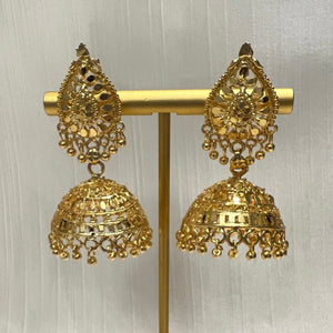 Golden Pearl Jhumki Earrings | Ready-to-ship