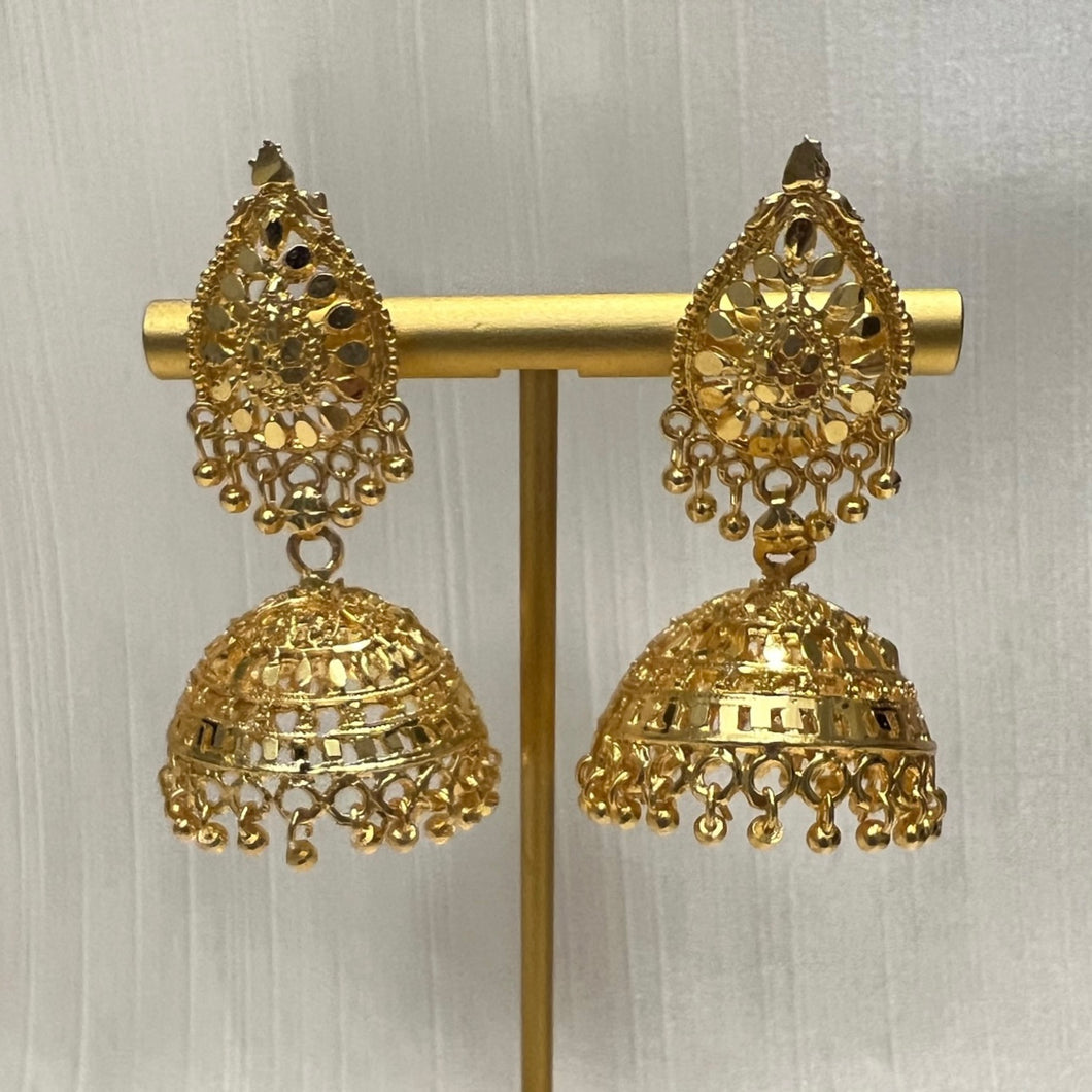 Golden Pearl Jhumki Earrings