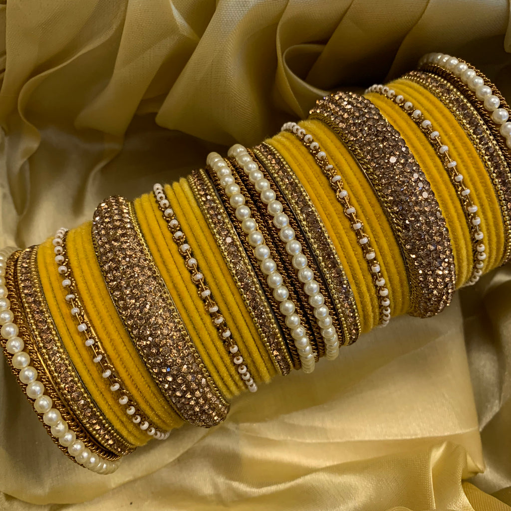 Velvet Yellow Bangle set 2.10 | Ready-to-ship
