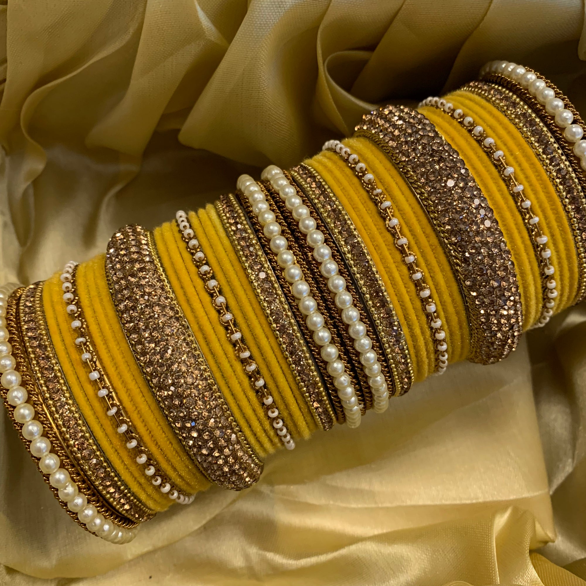 Velvet Yellow Bangle set 2.10 | Ready-to-ship