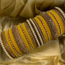 Load image into Gallery viewer, Velvet Yellow Bangle set 2.10 | Ready-to-ship
