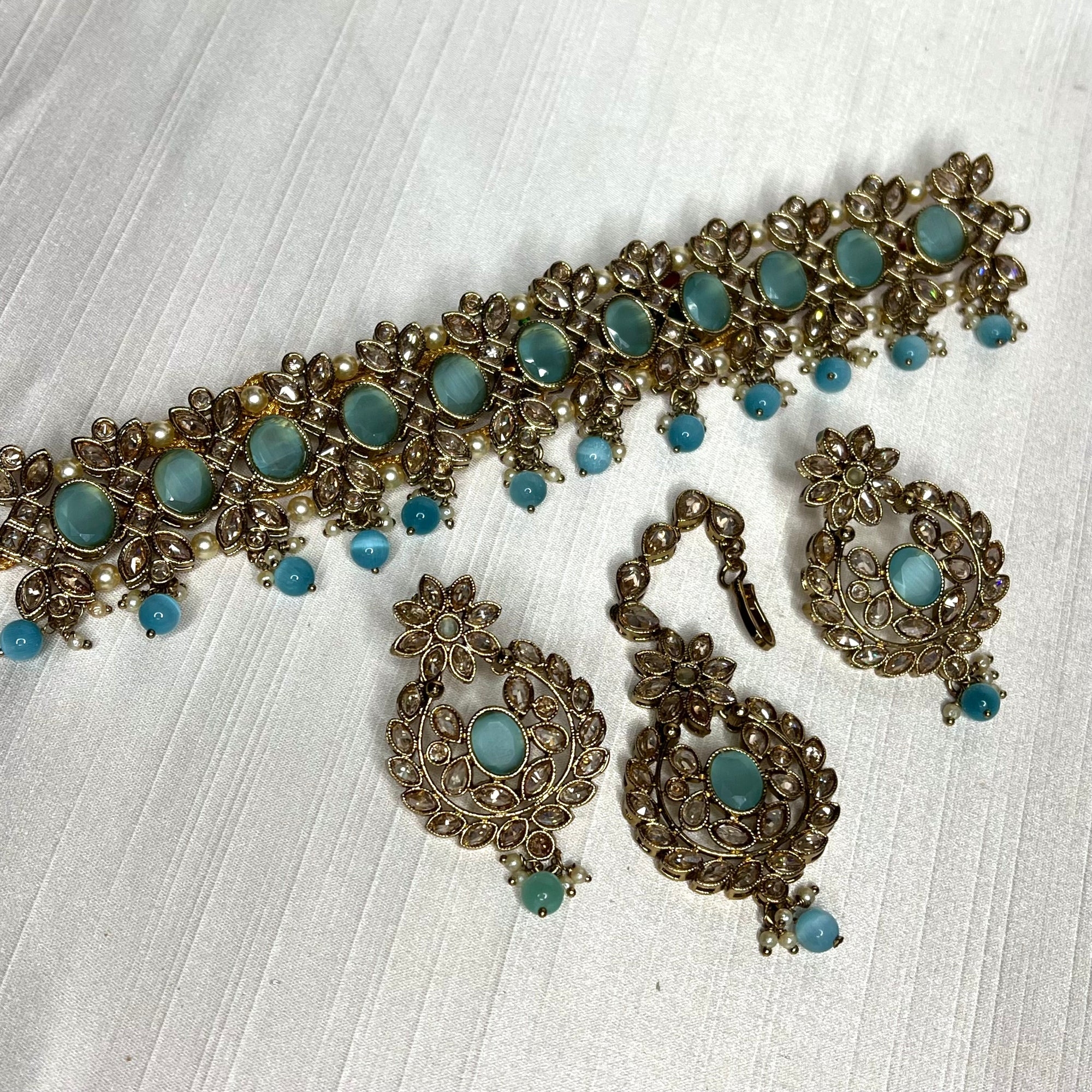 Light Blue Bead Choker | Ready-to-ship
