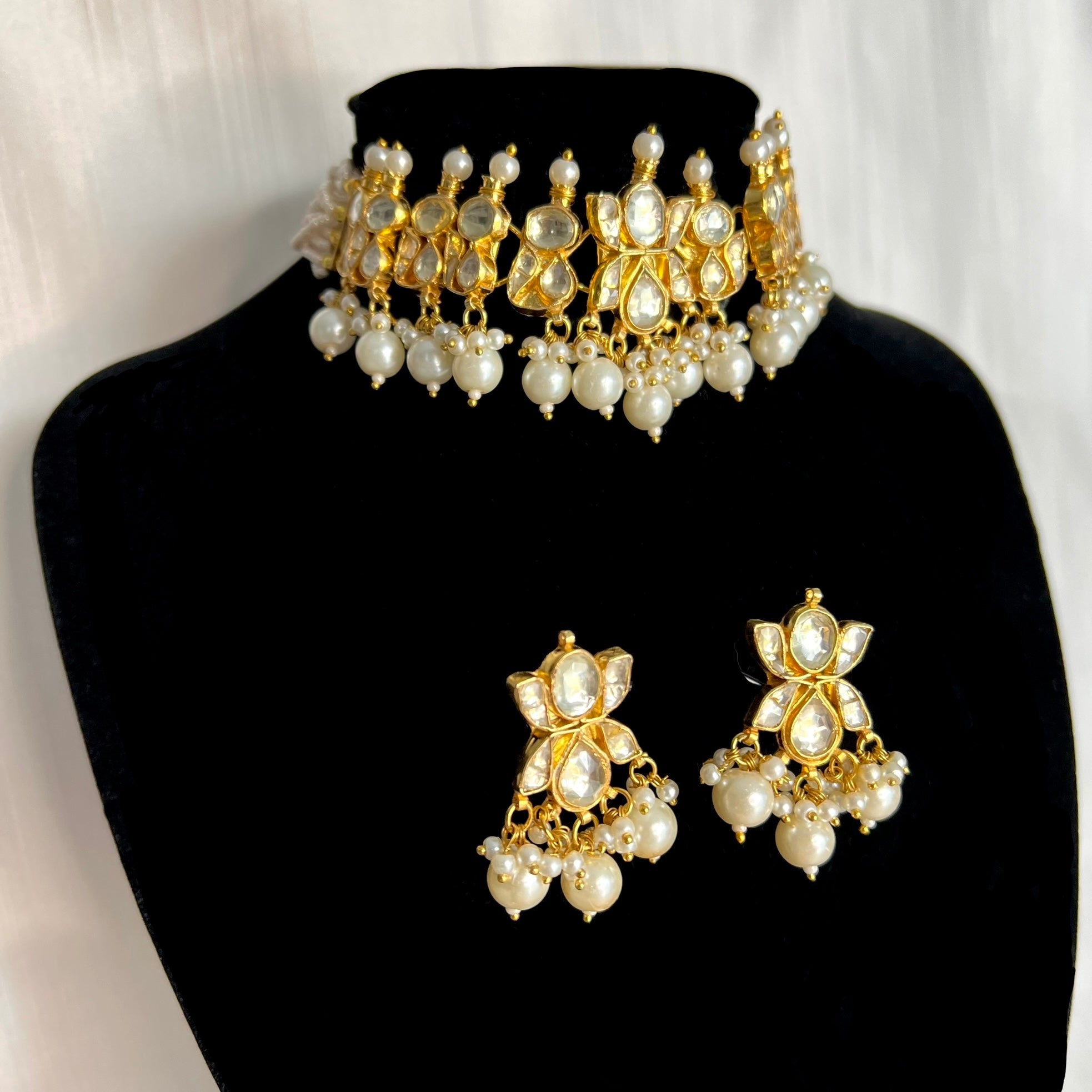 Madrid Pearl Set - Pachi Kundan | Ready - to - ship - Touch Of Elegance