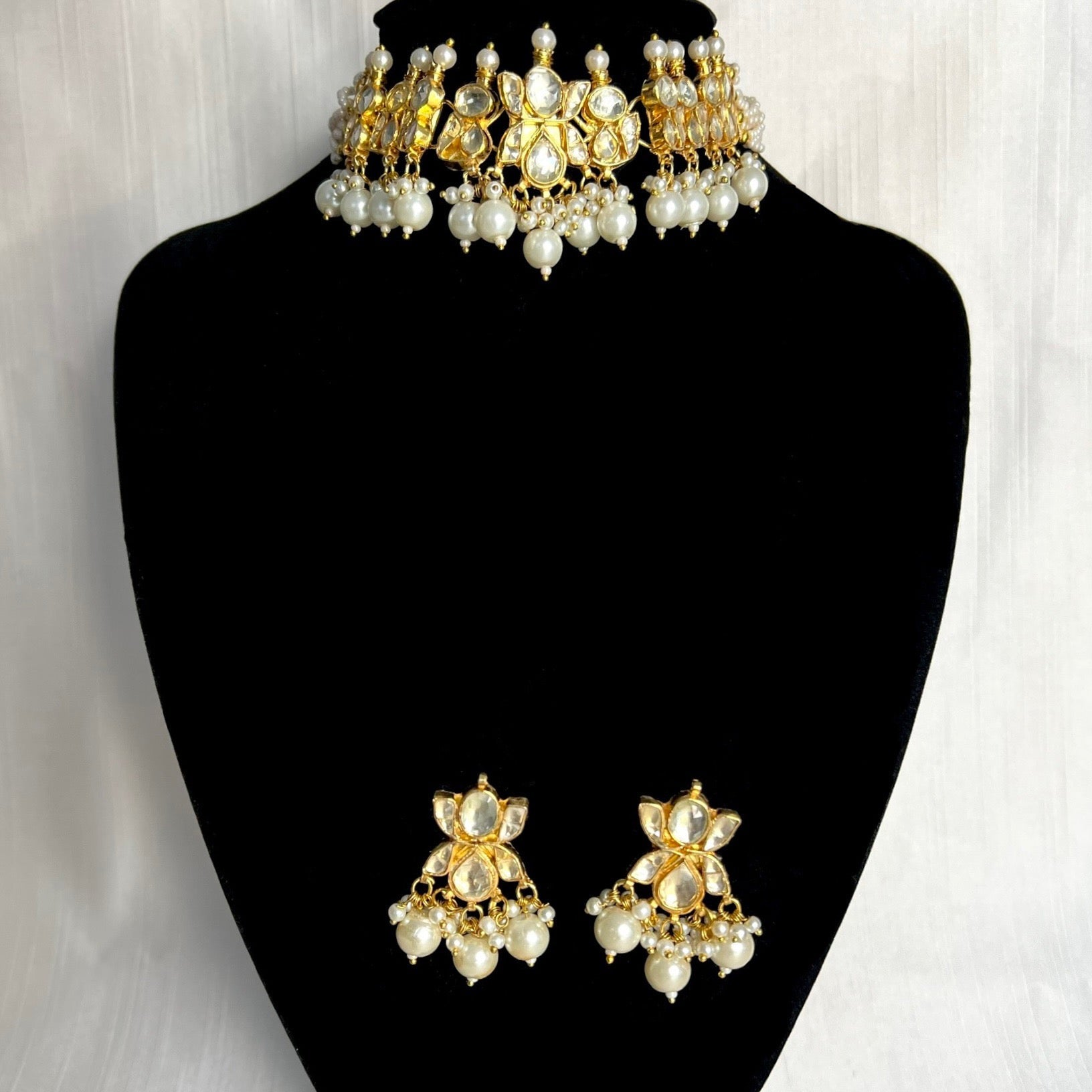 Madrid Pearl Set - Pachi Kundan | Ready - to - ship - Touch Of Elegance