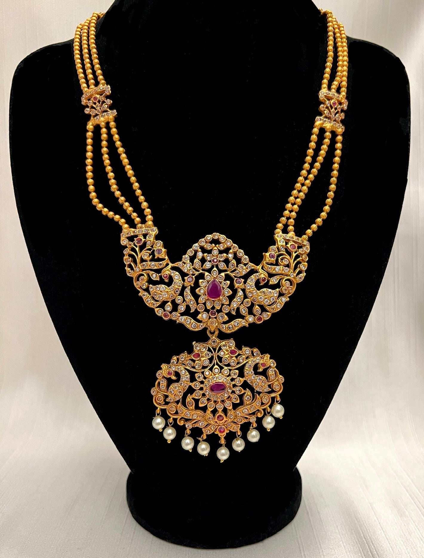 Ruby Rani Haar Set | Ready - to - ship - Touch Of Elegance