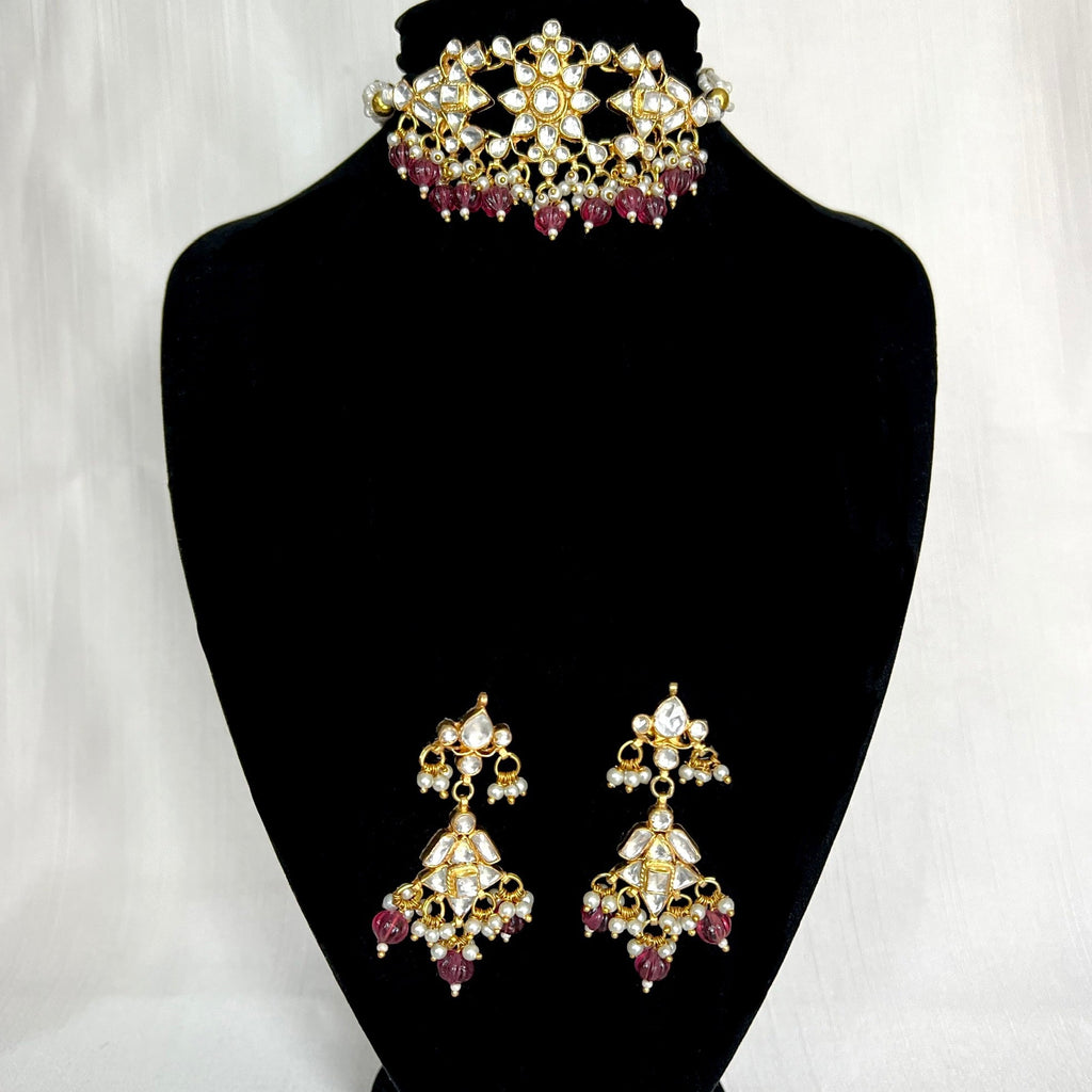 Wine Florence - Pachi Kundan | Ready - to - ship - Touch Of Elegance